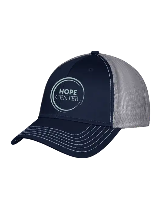 Navy & Grey Mesh Trucker Cap Snap Back w/Hope Center Logo