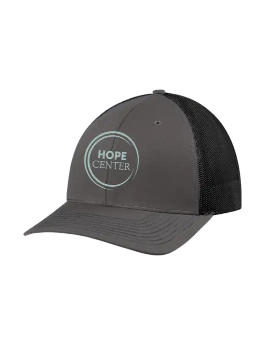 Richardson Adjustable Snapback Original 112 Trucker Cap Dark Grey w/Black Mesh w/Hope Center Logo