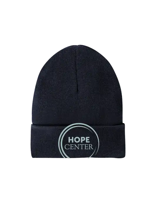 Recycled True Navy Beanie w/Hope Center Logo