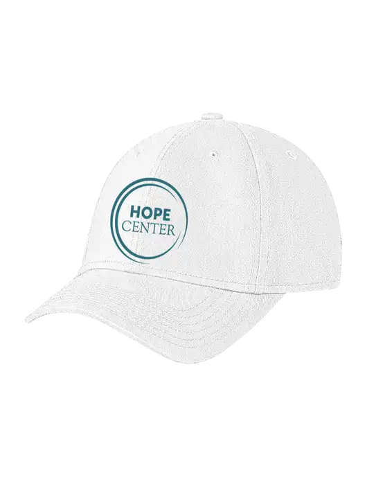 White Structured Soft Snap Closure Hook & Loop Cap w/Hope Center Logo