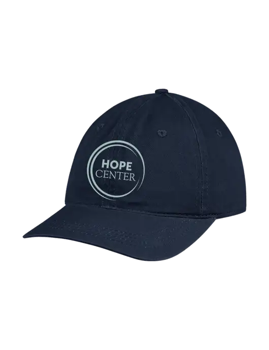 Garment Washed Unstructured Twill Navy Cap w/Hope Center Logo