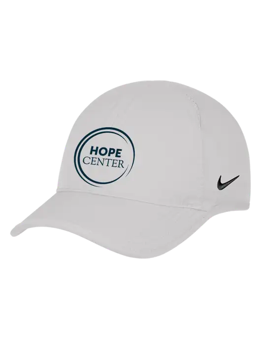 Nike White Featherlight Cap w/Hope Center Logo