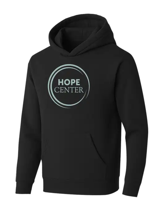 BELLA+CANVAS Black Sponge Fleece Pullover Hoodie w/Hope Center Logo