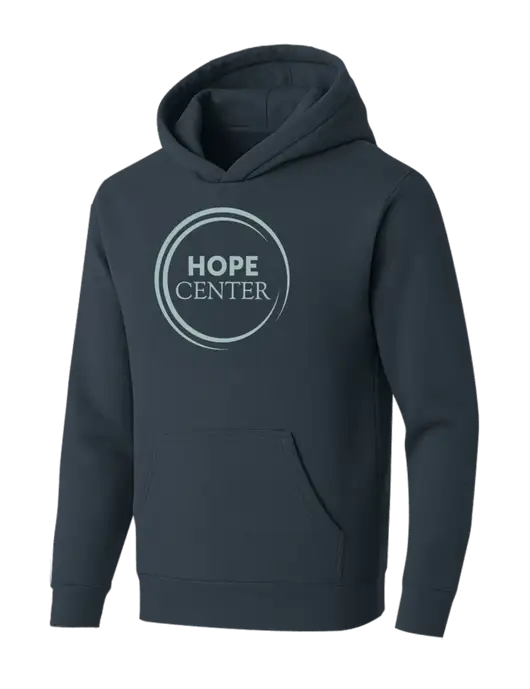 BELLA+CANVAS Dark Grey Sponge Fleece Pullover Hoodie w/Hope Center Logo
