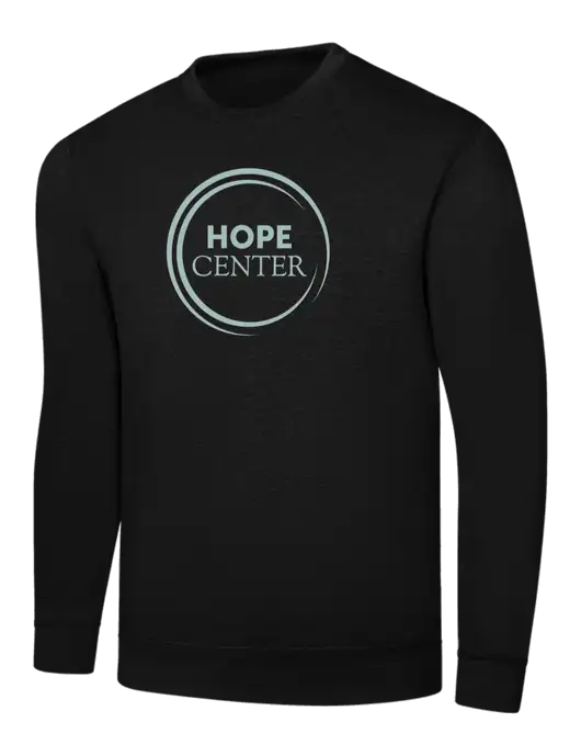Black 7.8 oz Ring Spun Crew Sweatshirt w/Hope Center Logo