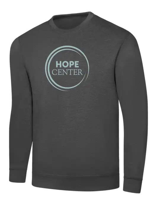 Charcoal 7.8 oz Ring Spun Crew Sweatshirt w/Hope Center Logo