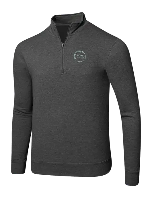 Dark Heather Grey 8.5 oz Ring Spun 1/4 Zip Pullover Sweatshirt w/Hope Center Logo