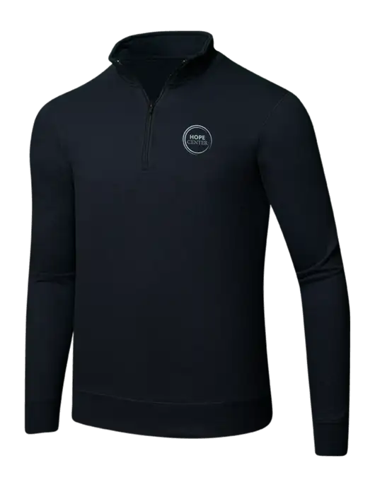 Jet Black 8.5 oz Ring Spun 1/4 Zip Pullover Sweatshirt w/Hope Center Logo