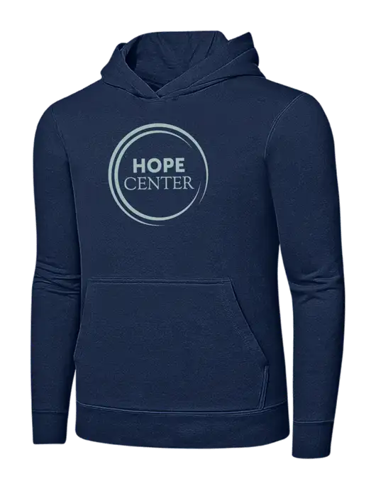 Navy 7.8 oz Ring Spun Hooded Sweatshirt w/Hope Center Logo