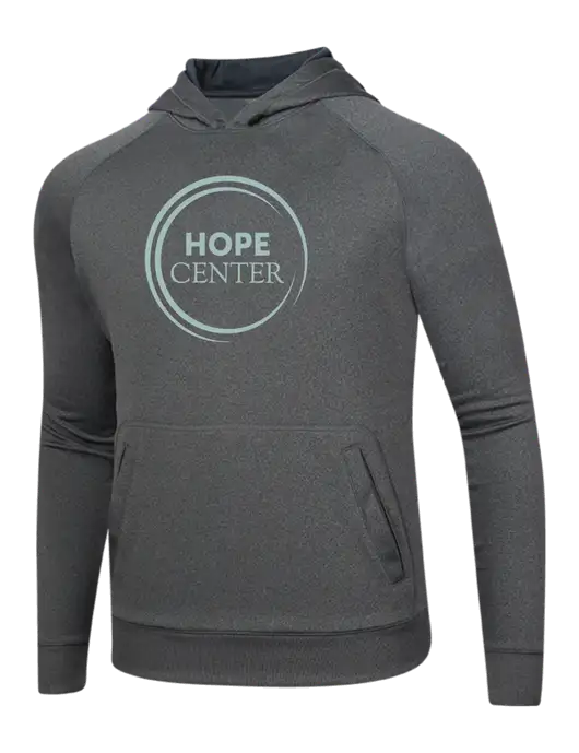 Tech Graphite Heather Fleece Hooded Sweatshirt w/Hope Center Logo
