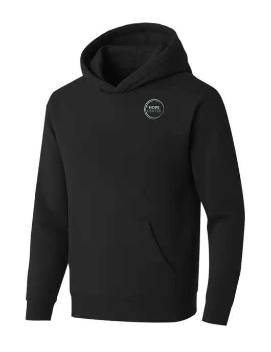 BELLA+CANVAS Black Sponge Fleece Pullover Hoodie w/Hope Center Logo