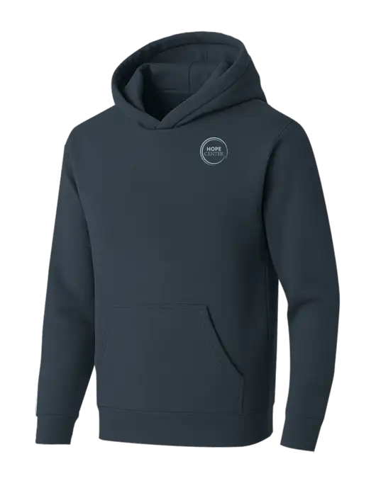 BELLA+CANVAS Dark Grey Sponge Fleece Pullover Hoodie w/Hope Center Logo