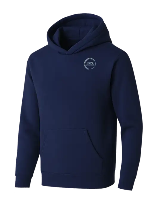 BELLA+CANVAS Navy Sponge Fleece Pullover Hoodie w/Hope Center Logo