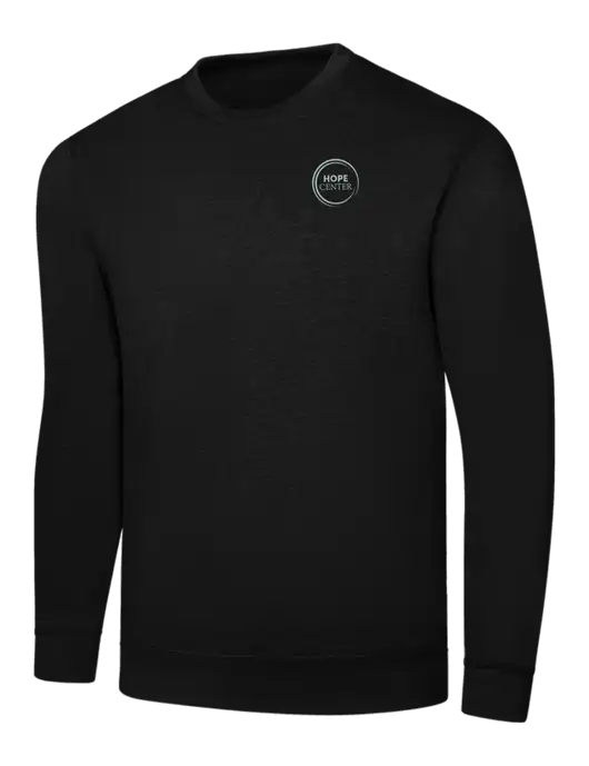 Black 7.8 oz Ring Spun Crew Sweatshirt w/Hope Center Logo