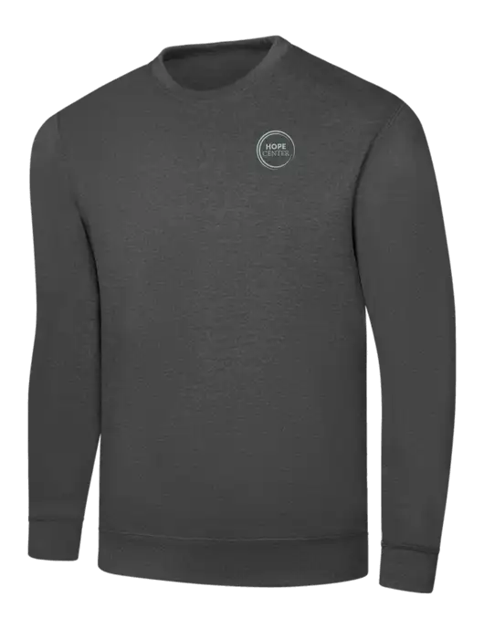 Charcoal 7.8 oz Ring Spun Crew Sweatshirt w/Hope Center Logo