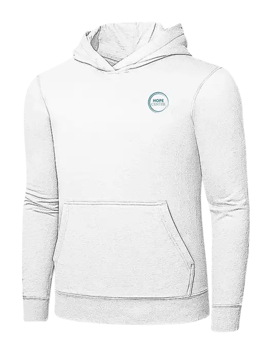 White 7.8 oz Ring Spun Hooded Sweatshirt w/Hope Center Logo