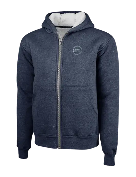 Cornerstone Navy Heavyweight Sherpa Lined Hooded Fleece Jacket w/Hope Center Logo