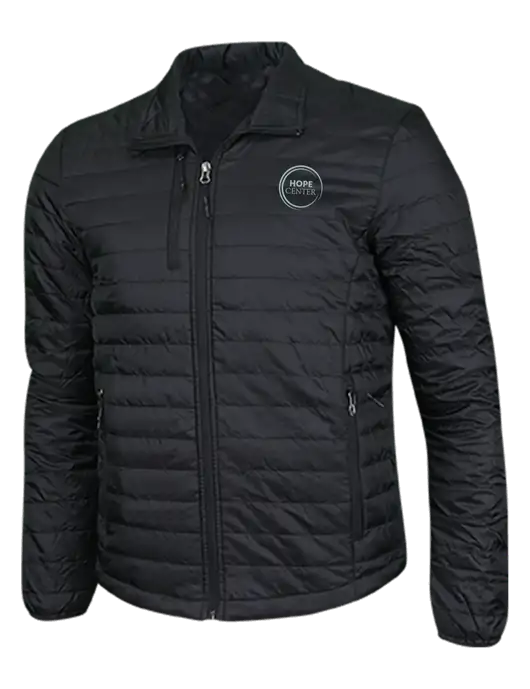 Deep Black Puffy Packable Jacket w/Hope Center Logo