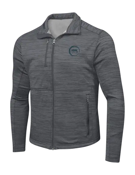 Medium Grey Digi Stripe Fleece Jacket w/Hope Center Logo