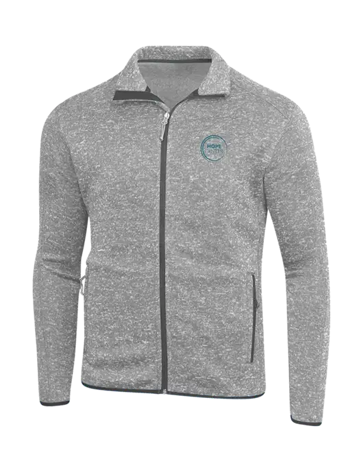 Grey Heather Sweater Fleece Jacket w/Hope Center Logo