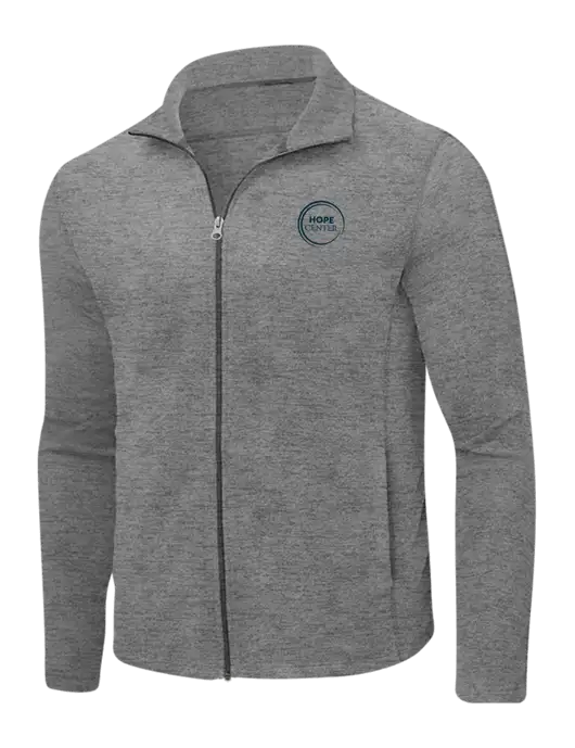 Medium Grey Heather Microfleece Full-Zip Jacket w/Hope Center Logo