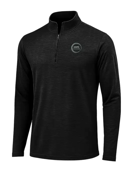 Black Triad Solid Posicharge Tri-Blend Wicking 1/4 Zip Pullover w/Hope Center Logo