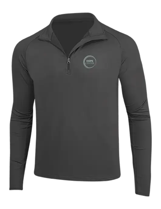 Charcoal Grey Sport Wick Stretch 1/4 Zip Pullover w/Hope Center Logo