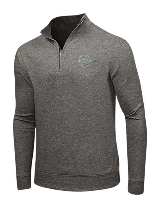 Charcoal Heather/Medium Heather Grey Interlock 1/4 Zip w/Hope Center Logo