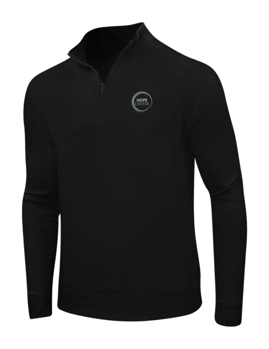 Deep Black/Charcoal Heather Interlock 1/4 Zip w/Hope Center Logo