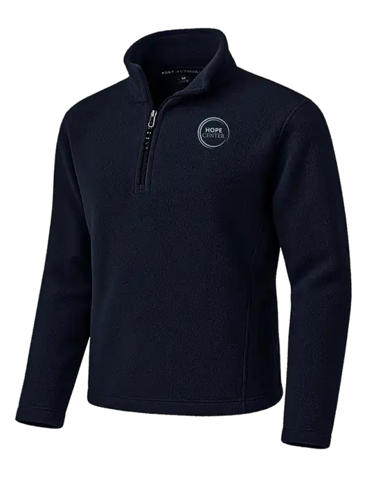 Navy Fleece 1/4-Zip Pullover w/Hope Center Logo