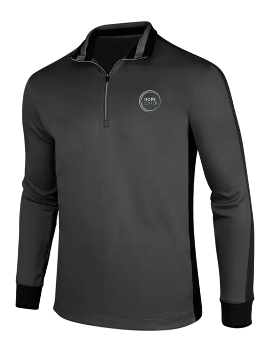 NIKE Anthracite Heather/Black Dry-Fit 1/2 Zip Cover-Up w/Hope Center Logo
