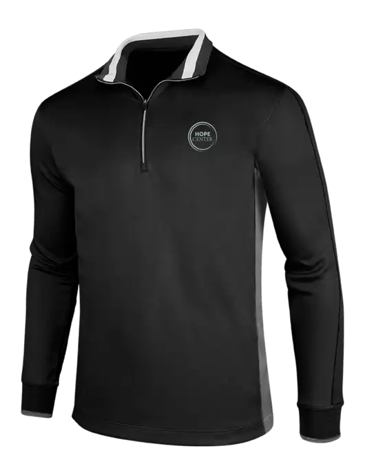 NIKE Black/Dark Grey/White Dry-Fit 1/2 Zip Cover-Up w/Hope Center Logo