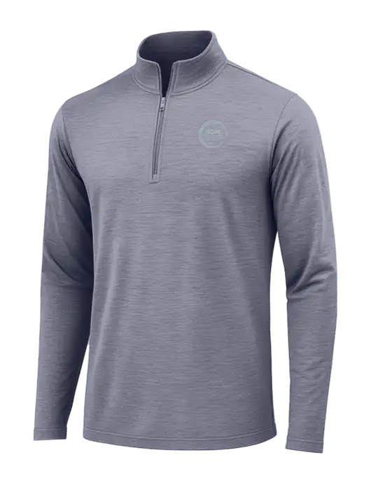 True Navy Heather Posicharge Tri-Blend Wicking 1/4 Zip Pullover w/Hope Center Logo