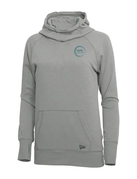 New Era Shadow Grey Heather Womens Tri-Blend Fleece Pullover Hoodie w/Hope Center Logo