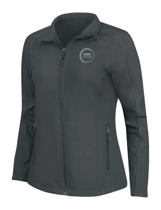 Charcoal Grey Womens Core Soft Shell Jacket w/Hope Center Logo