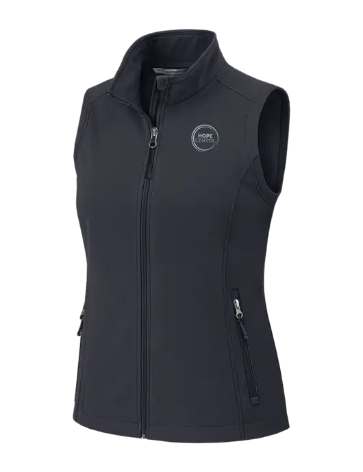 Charcoal Grey Womens Core Soft Shell Vest w/Hope Center Logo