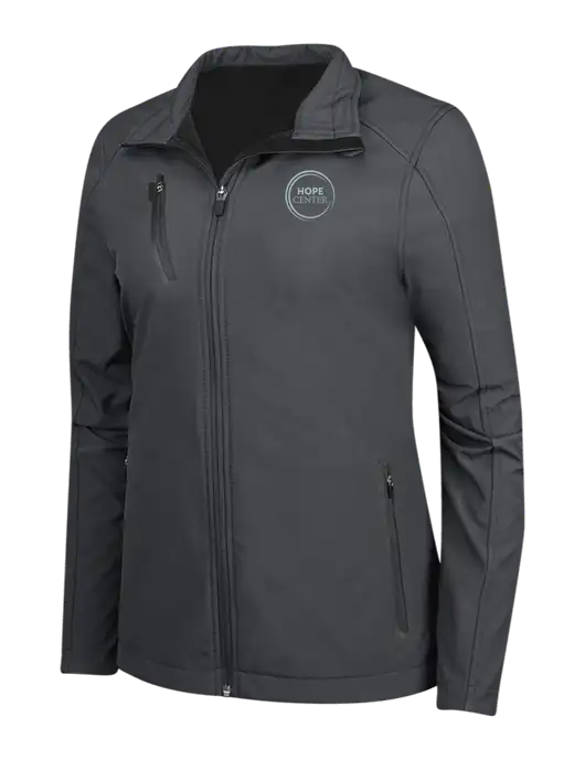 Dark Grey Womens Welded Softshell Jacket w/Hope Center Logo