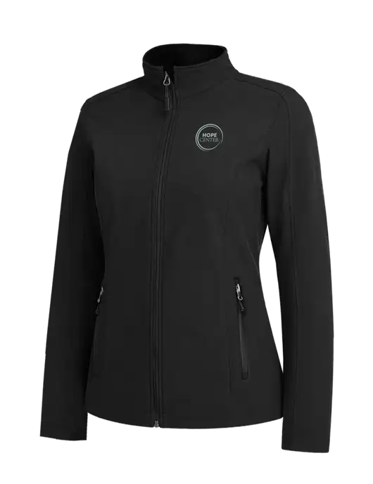 Black Womens Core Soft Shell Jacket w/Hope Center Logo