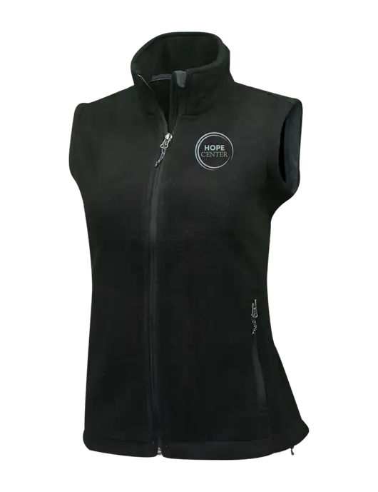Womens Black Fleece Vest w/Hope Center Logo