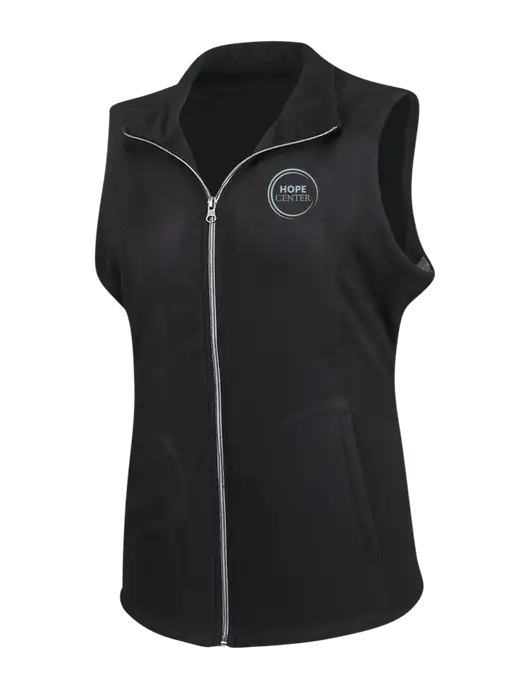 Black Womens Microfleece Vest w/Hope Center Logo