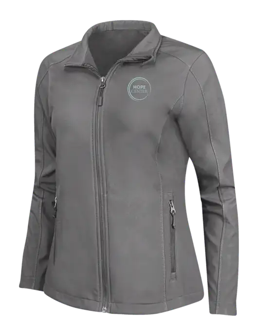 Medium Grey Womens Core Soft Shell Jacket w/Hope Center Logo