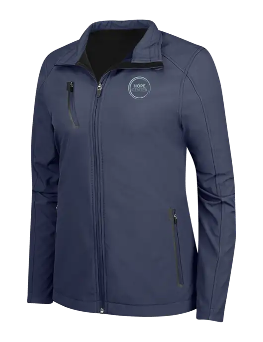 Navy Womens Welded Softshell Jacket w/Hope Center Logo