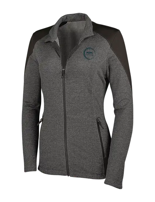 Medium Grey Heather Womens Grid Fleece Jacket w/Hope Center Logo