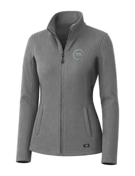 OGIO Medium Grey Womens Grit Fleece Jacket w/Hope Center Logo