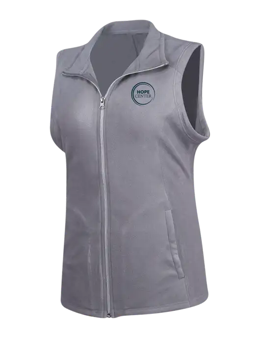 Medium Grey Womens Microfleece Vest w/Hope Center Logo