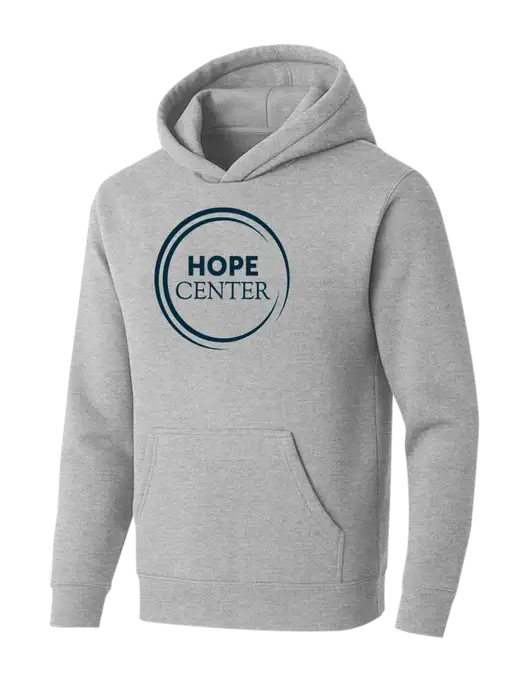 BELLA+CANVAS Light Grey Heather Sponge Fleece Pullover Hoodie w/Hope Center Logo