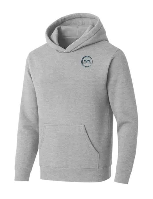 BELLA+CANVAS Light Grey Heather Sponge Fleece Pullover Hoodie w/Hope Center Logo
