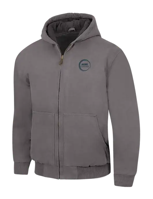 CornerStone Medium Grey Washed Duck Cloth Insulated Hooded Work Jacket w/Hope Center Logo